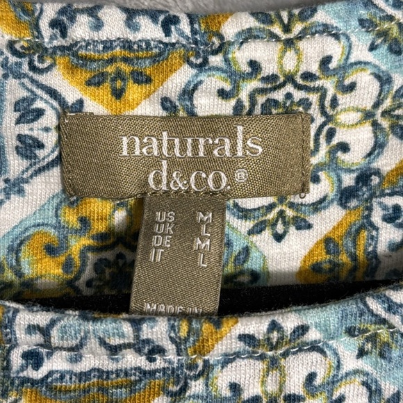 Naturals d&co. Dress size medium linen blend boat neck sleeveless  side pockets - Picture 2 of 10